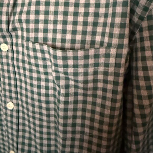 Old Navy Green & Gray Plaid Long Sleeve Button Down Shirt Size L - Picture 6 of 12